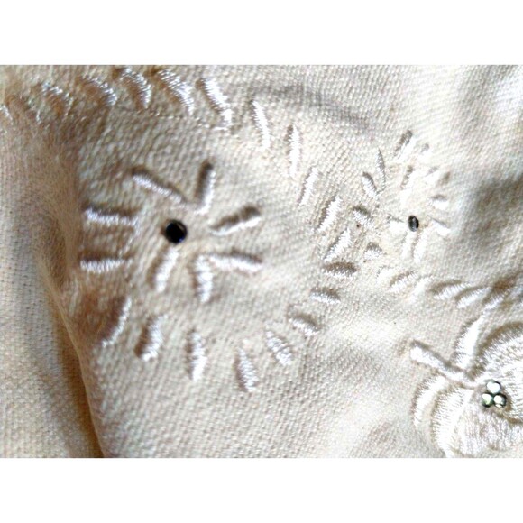 Bala Bala Pants Women's XL Silk Mirror Stud Zip Pockets Winter White Luxury VTG - Picture 3 of 12